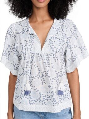 Marea Solana Top in Blue Floral Multi